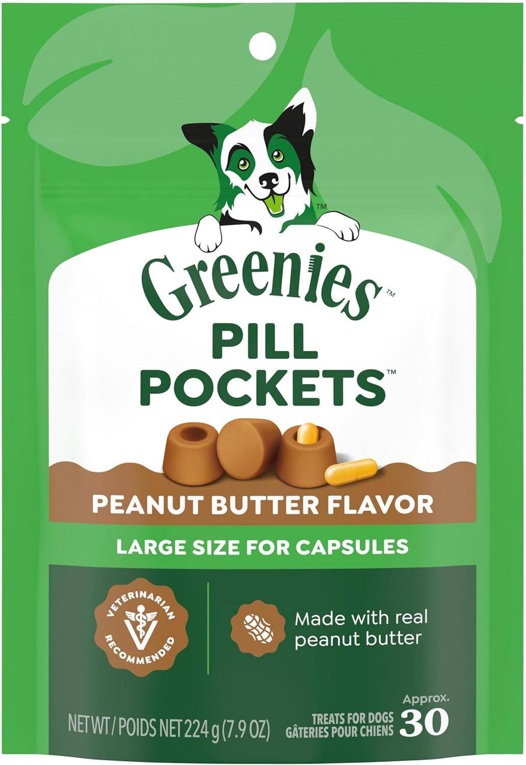 Greenies Pill Pockets for Dogs Large Size, Dog Treat Pouch for Capsule Medicatio