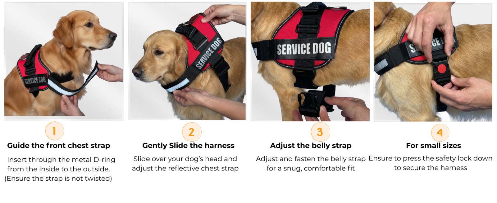 ALBCORP Reflective Service Dog Vest Harness, Woven Nylon with Adjustable Straps