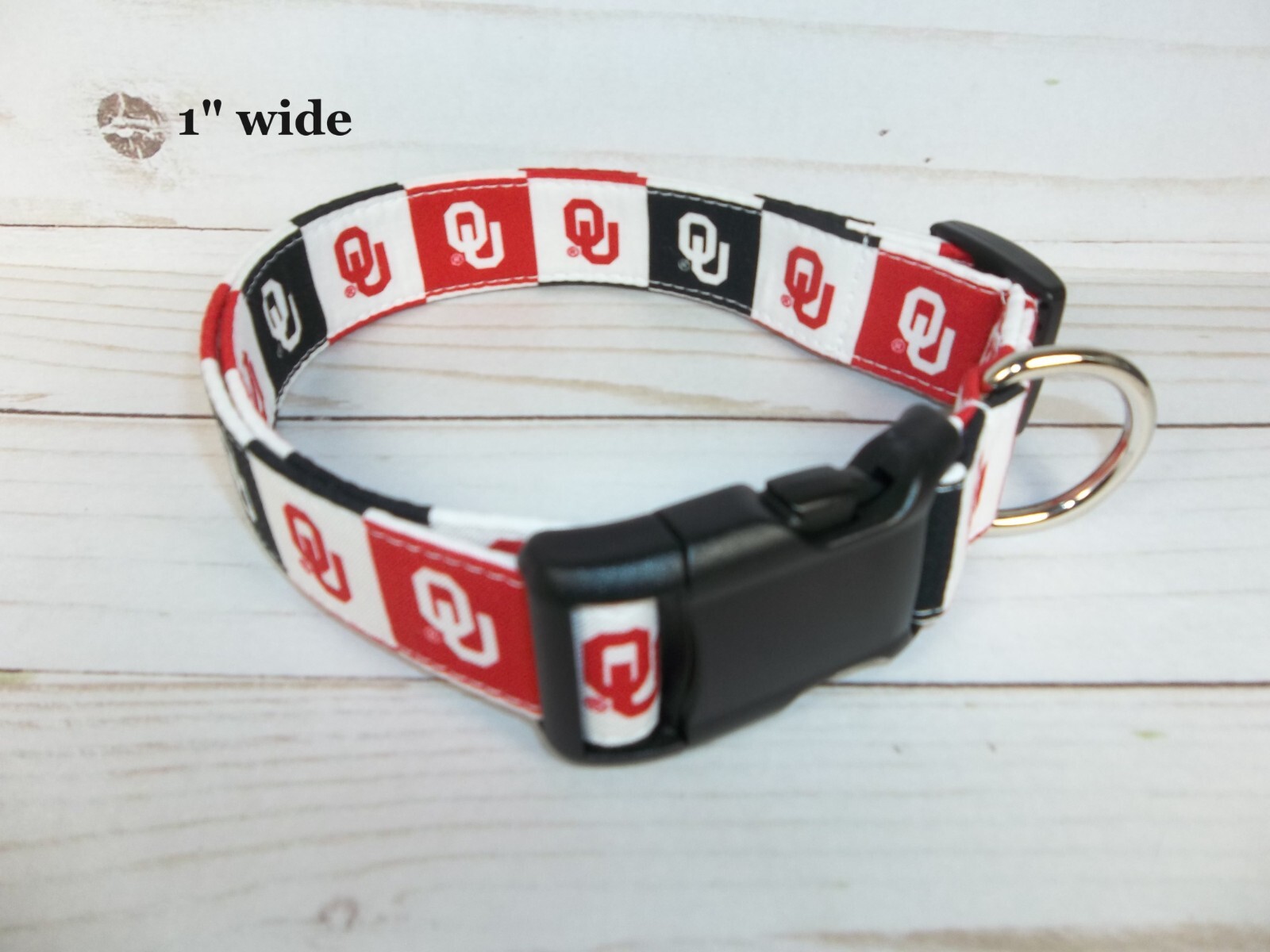 Oklahoma Sooners OU Terri’s Dog Collar handmade adjustable fabric University of