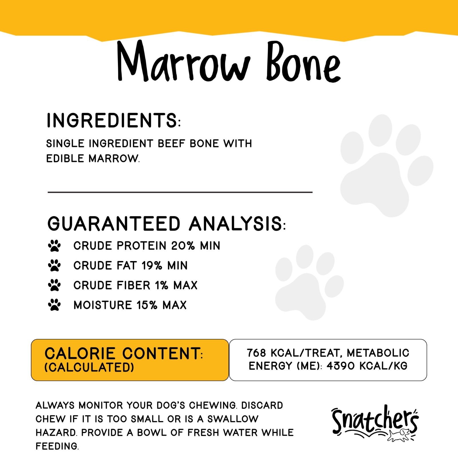All-Natural Smoked Bone Marrow Dog Chew – Long-Lasting Beef Bone Treat