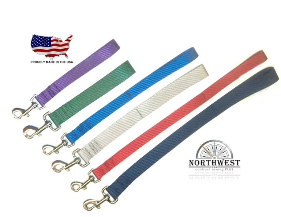 Nylon Dog Traffic Leash Training Lead – Short Handle – 12″, 18″, 24″ – 3/4″ & 1″