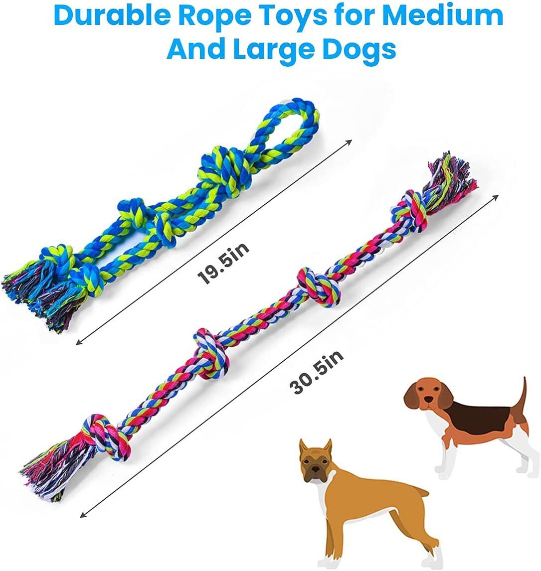 Heavy Duty Dog Rope Toy Large Aggressive Chewers Indestructible Tug 2 Pcs