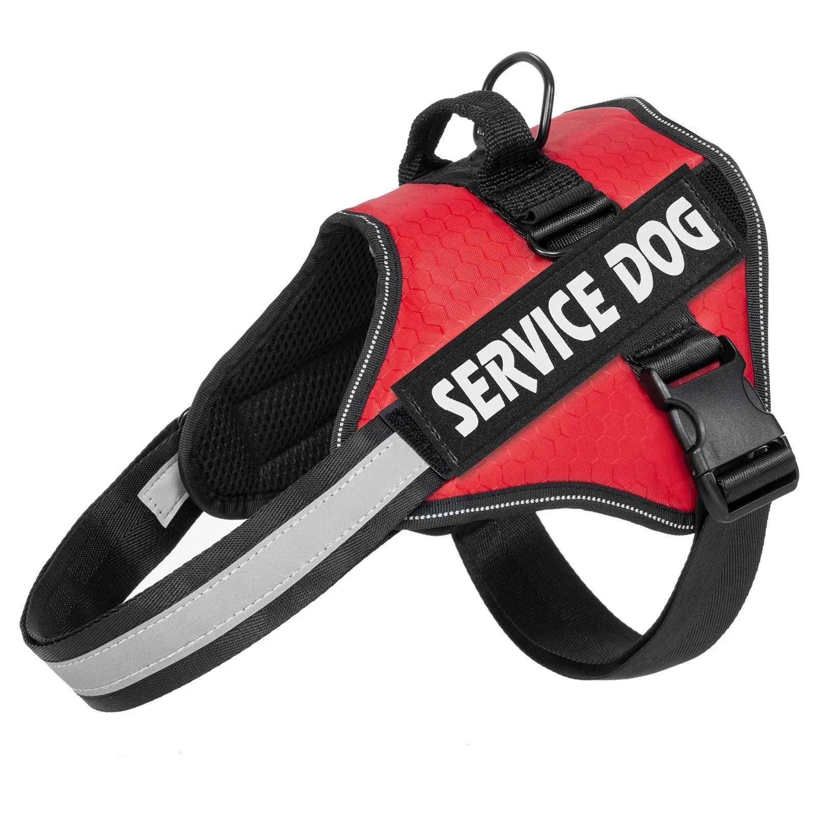 Reflective Service Dog Vest Harness, Woven Nylon with Adjustable Straps XS-XXL
