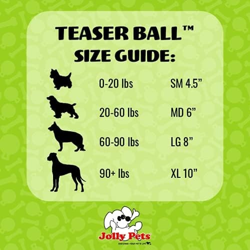 Jolly Pets Teaser Ball 8 inch Red Hard Plastic plus Squeaker Toy for Dogs