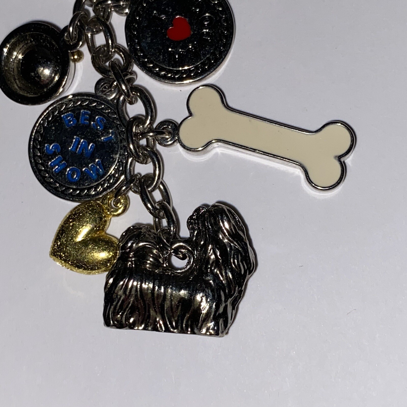 Dog Charm Key Chain, Bone, Best in Show, Dog Bowl, Love My Dog, Shih Tzu