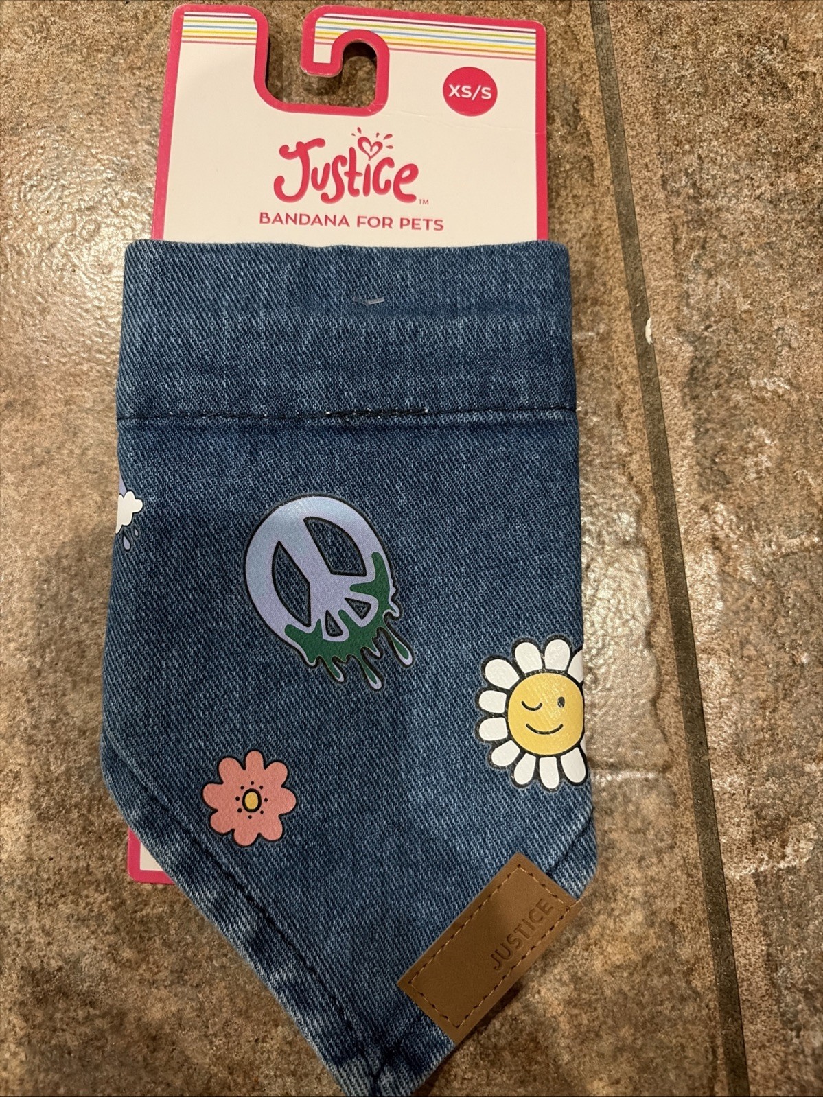 Justice Denim Bandana For Pets Size Xtra Small – Small Dogs Cats Blue Jean New