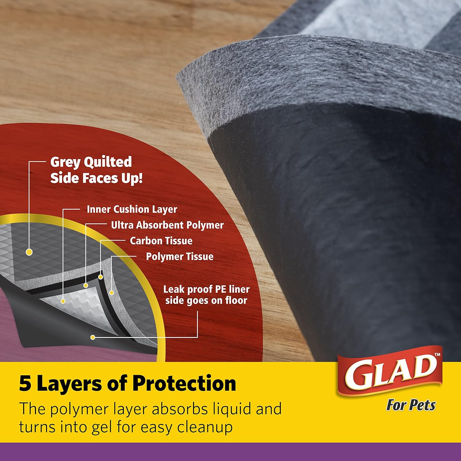 Glad Jumbo Charcoal Dog Training Pads 28X30 Inches 30 Count Extra Large
