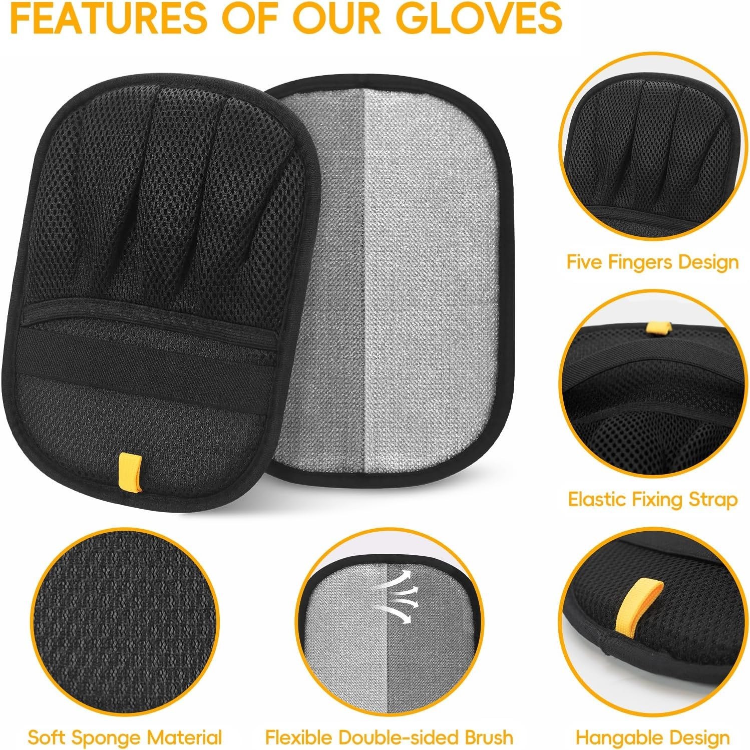 Pet Hair Remover Glove, Electrostatic Cat Dog Hair Remover Glove (2pcs)