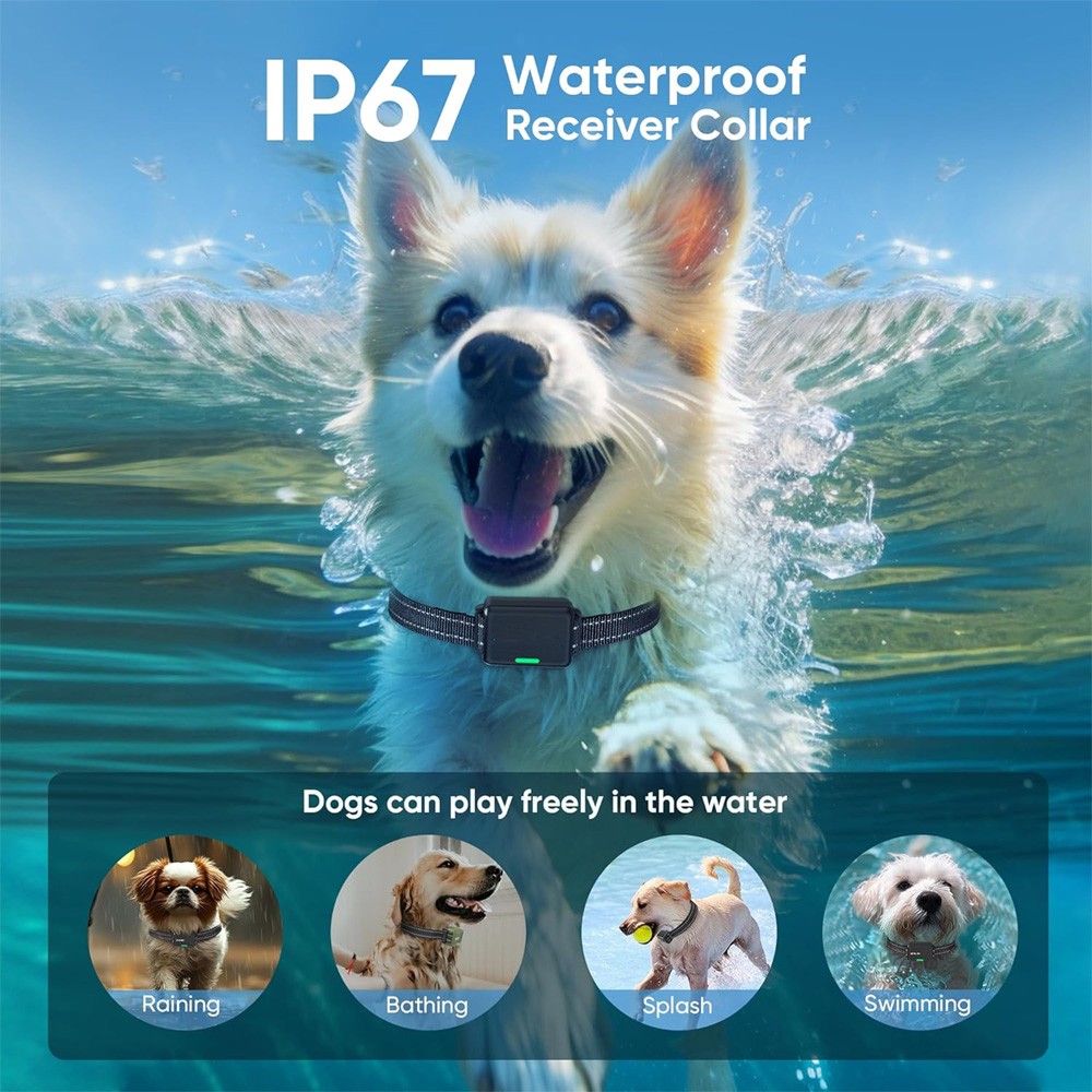 Dog Training Collar 4500FT Remote Rechargeable Waterproof Shock E-Collar 2 Dogs