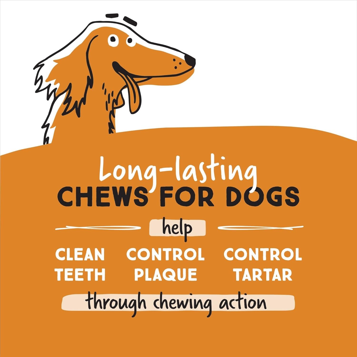 Peanut Butter Double Treat Bones: Long-Lasting Dog Treats Made in USA for Large