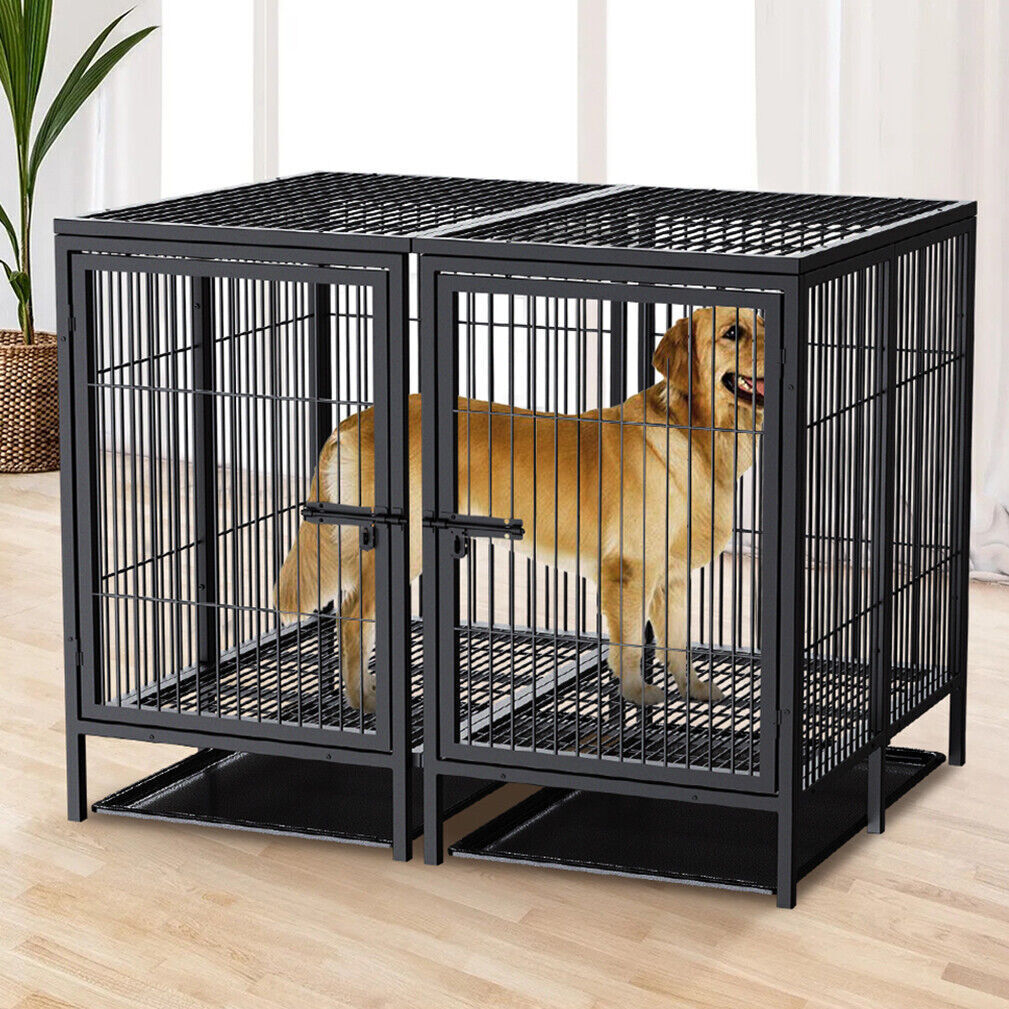 XXXL Super Premium Dog Cage Strong Metal Crate Pet Kennel Partition for 2 Dogs