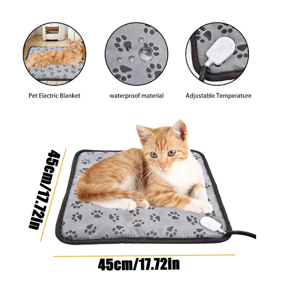 Waterproof Adjustable Pet Heating Pad for Cats Dogs Electric Heater Mat Warm Bed