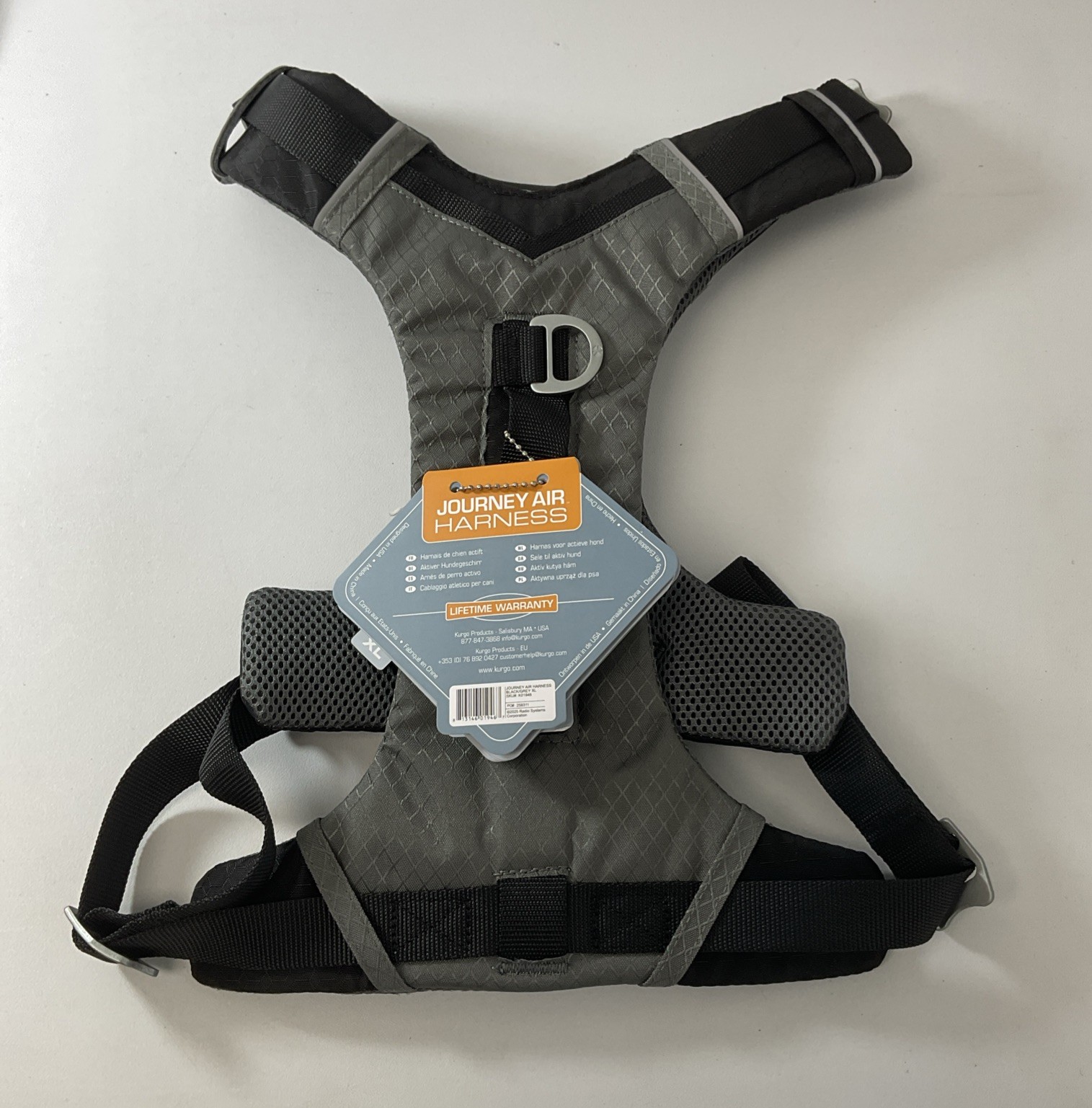 Kurgo Journey Air Dog Harness – Black & Grey – Size Extra Large – Brand New