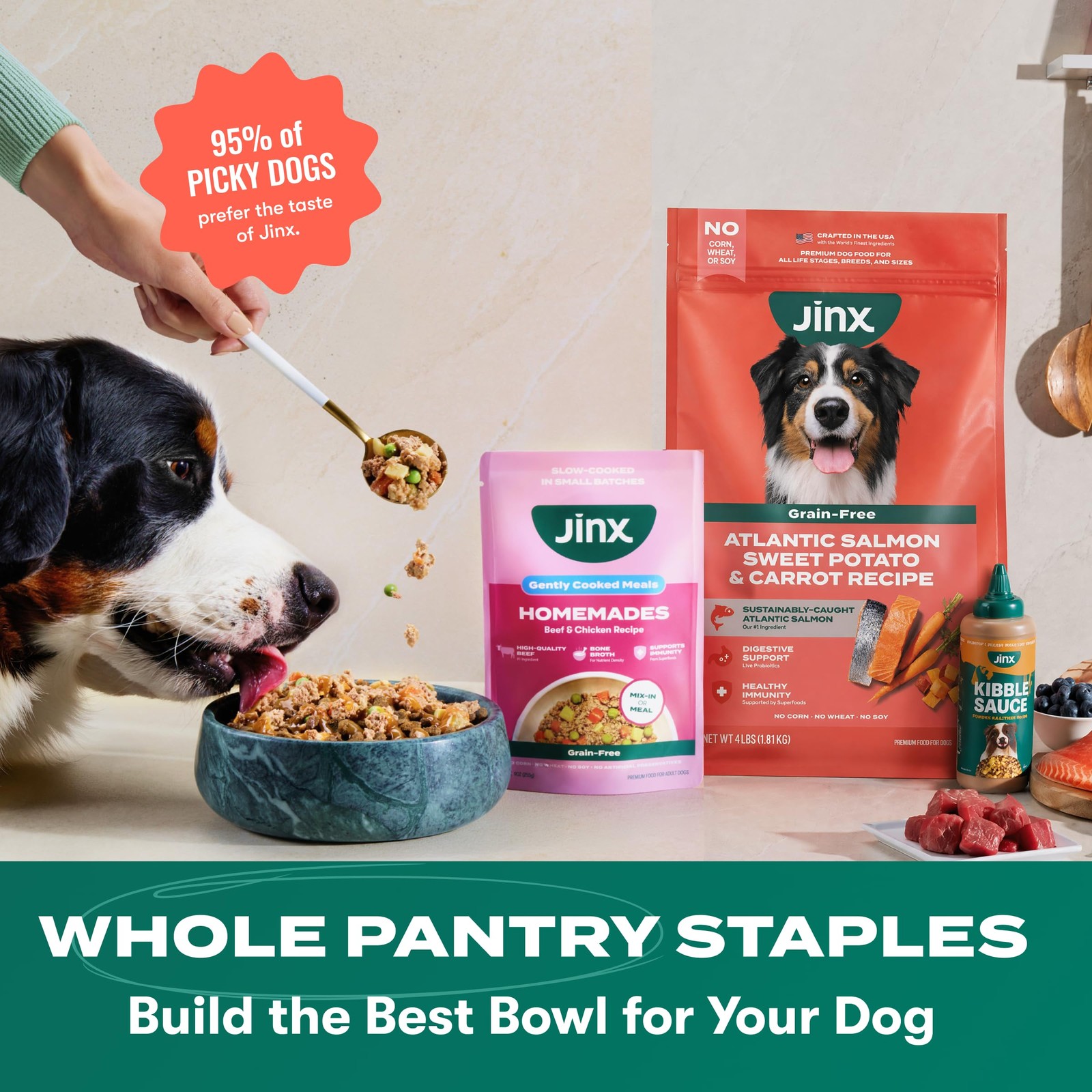 Jinx Premium Grain-Free Dry Dog Food, for All Lifestages 4 Pound (Pack of 1)