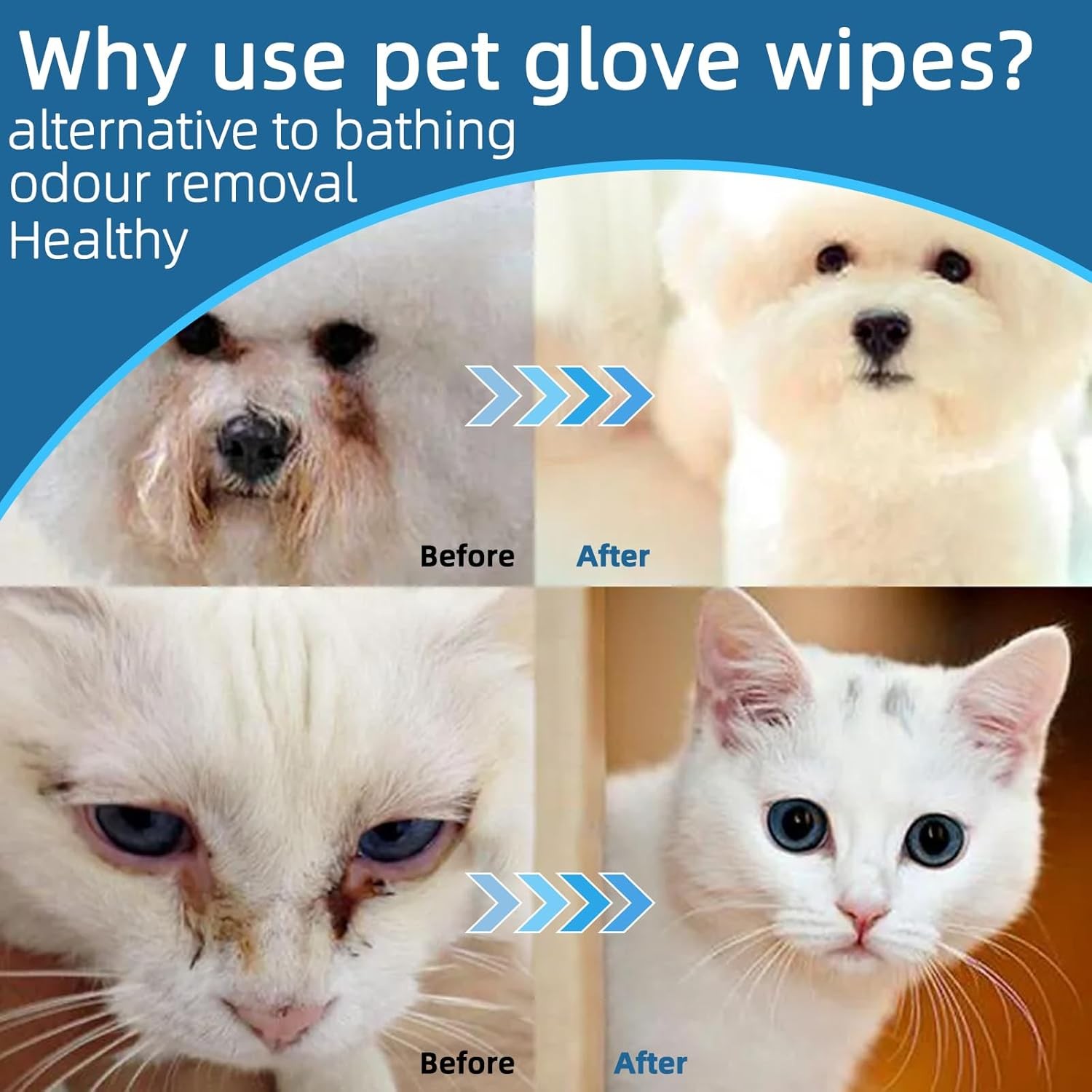 Pet Grooming Gloves Wet Wipes For Dogs And Cats Dog Cleaning Glove Wipes