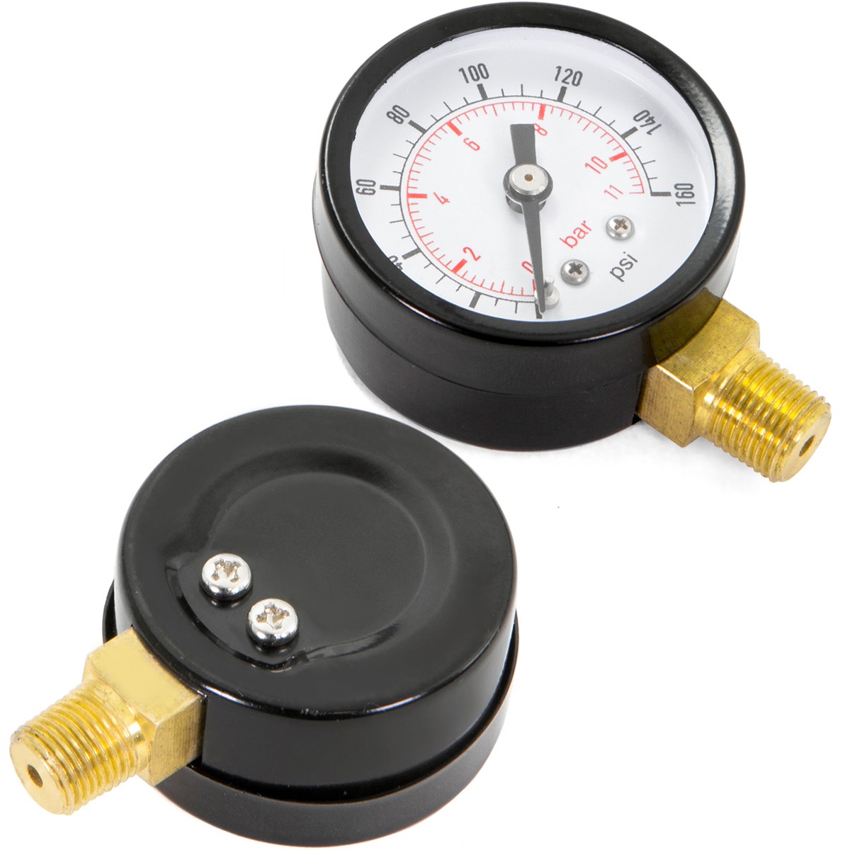 XtremepowerUS Water Pressure Gauge Bottom Thread 1-1/2″ Dial 1/8″ NPT Fitting