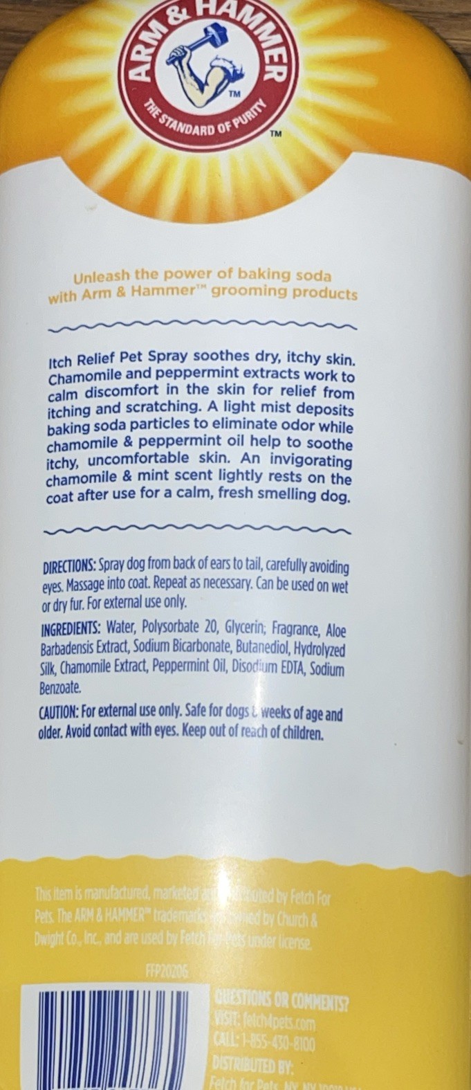 4 Arm And Hammer Itch Relief Spray, Chamomile And Peppermint 8 ounce bottles