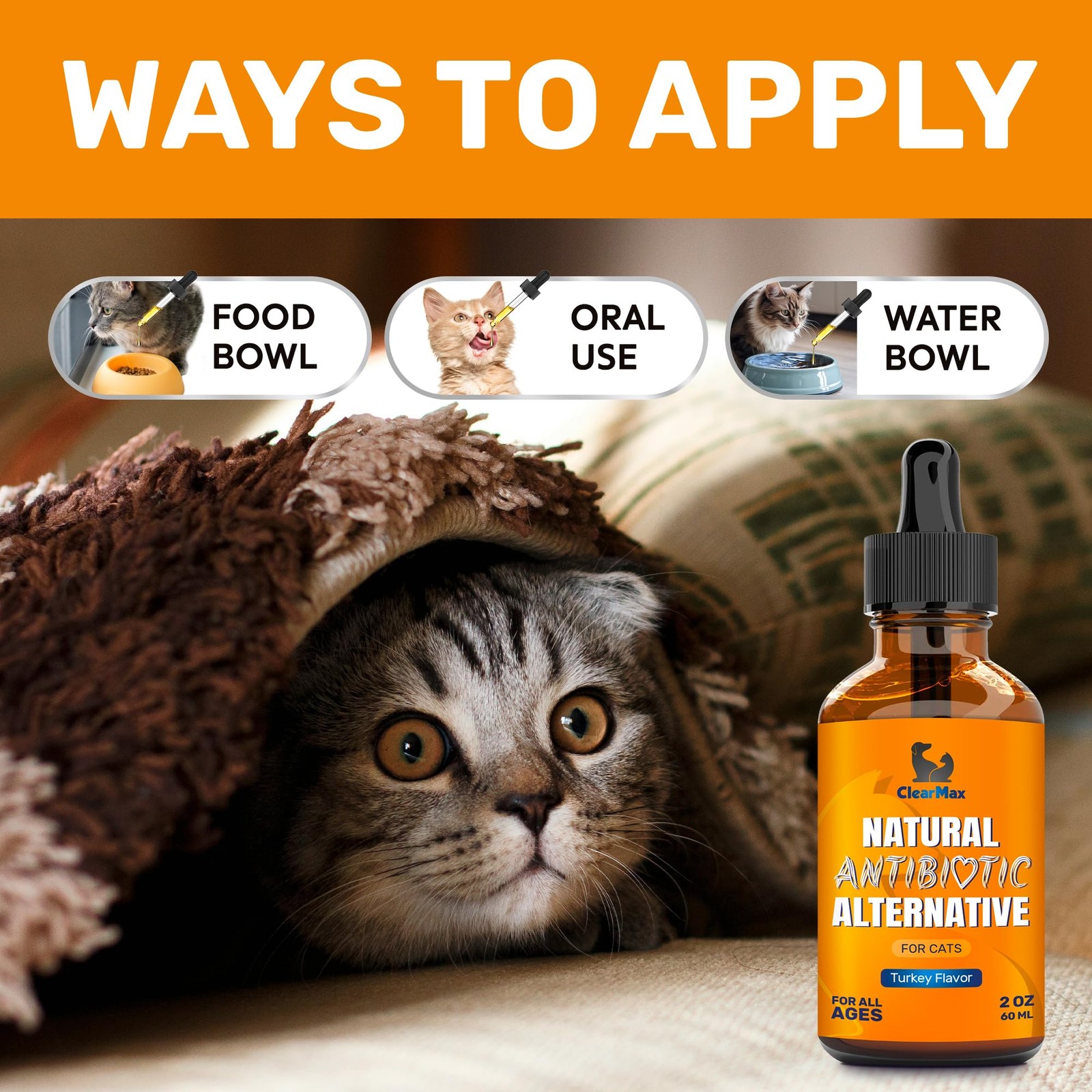 Antibiotics for Cats in Drops – Сat Respiratory 1 Pack x 2 Fl Oz, Turkey