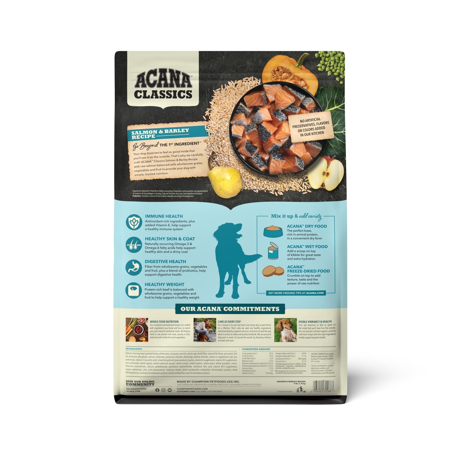 ACANA Classics Dry Dog Food Salmon and Barley Recipe 4lb 4 Pound (Pack of 1)