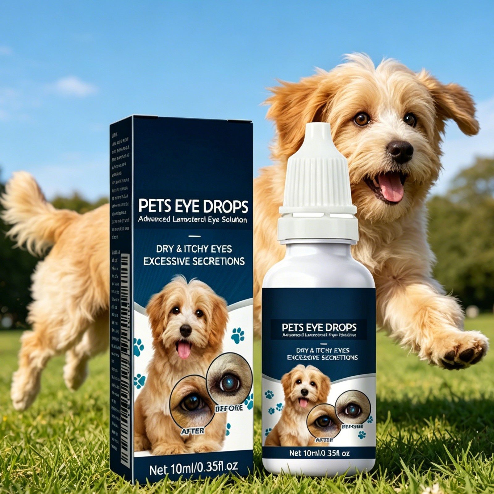 Lanosterol & NAC Dog/Cat Eye drops – Cataracts, Dry Eyes, Tearing, Lubricating