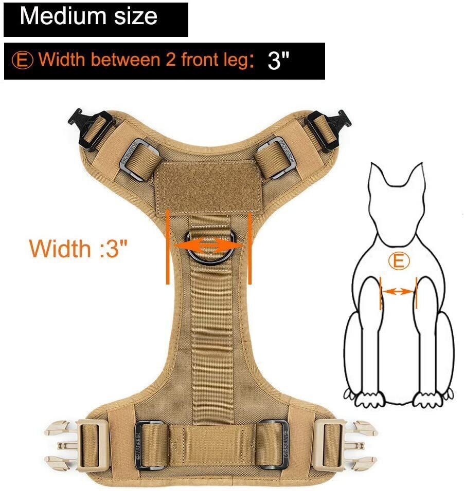 Tactical Dog Vest Harness – Military K9 Dog Training Vest – US Working Dog