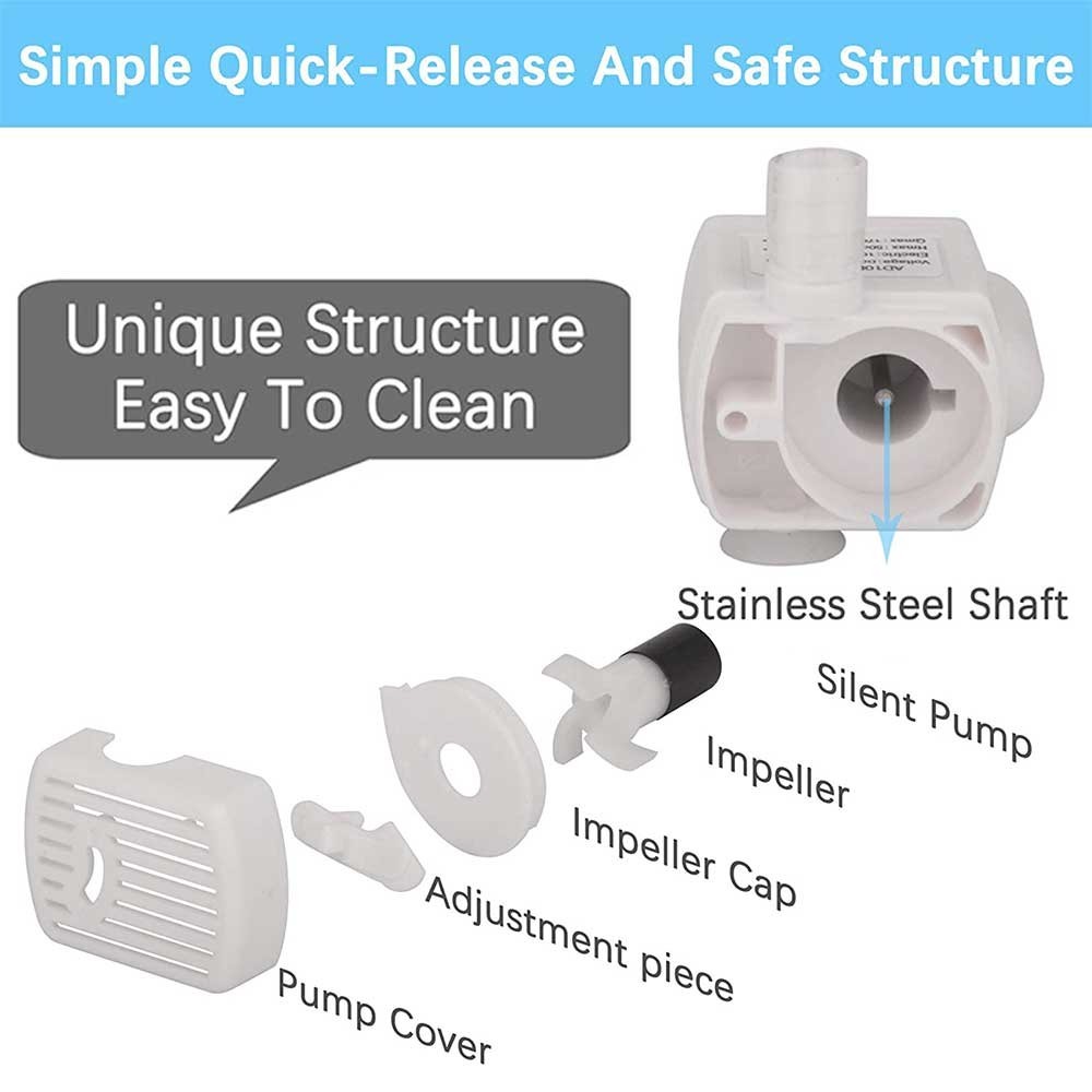 Pet Water Fountain Pump Replacement Pump for Stainless Steel Cat Water Dispenser