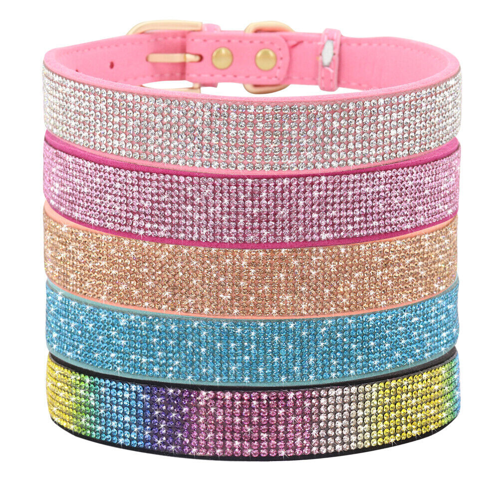 Bling Rhinestone Dog Cat Collars Leather Pet Puppy Kitten Collar for Chihuahua