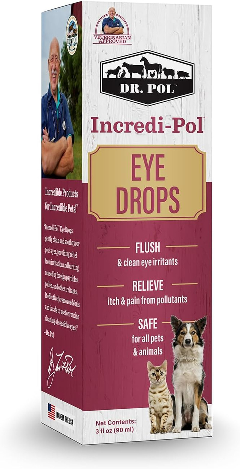 Incredi-Pol Eye Drops for Dogs, Cats, and All Animals – Dog Eye Drops to Flush a