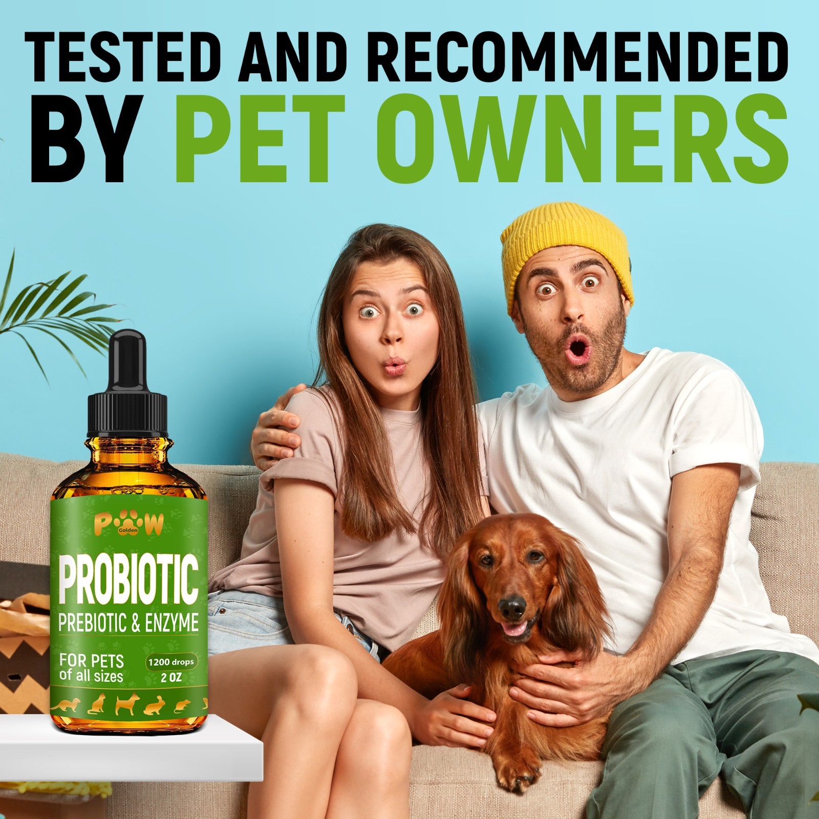 Probiotics for Dogs & Cats | Digestion Balance, Prebiotic Blend | 2 Oz