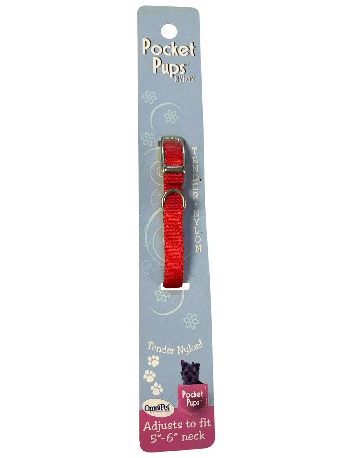 Pocket Pups Dog/Cat/Ferret Micro Pet Collar Xtra-Small 5″-6″ Neck Red