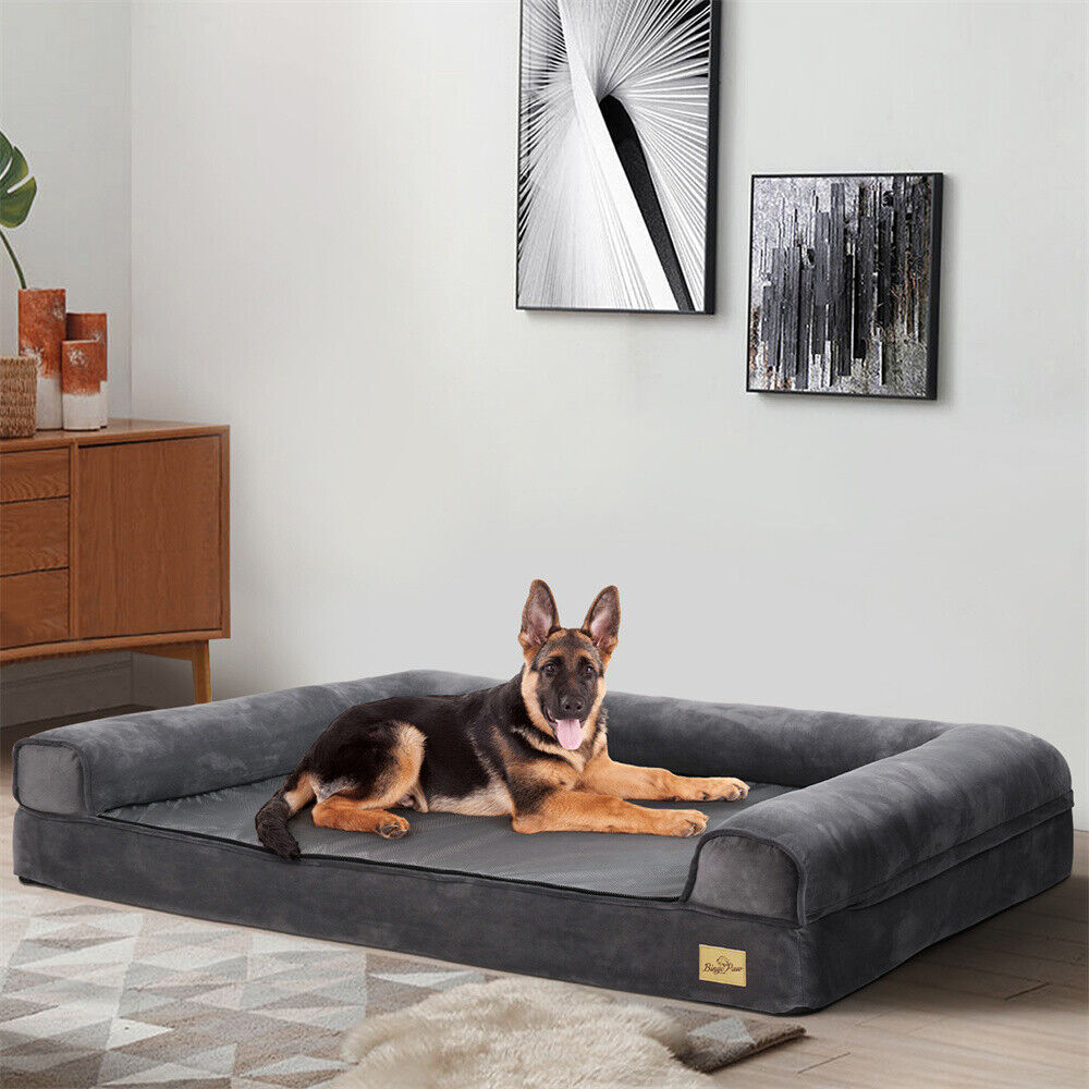 Jumbo XXXL Calming Dog Bed Orthopaedic Sofa Waterproof Washable Cover Plush Mat