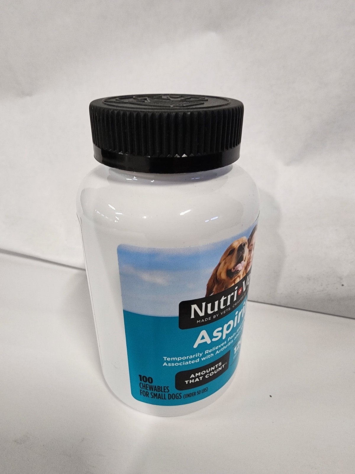 Nutri-Vet Dog Aspirin 120mg 100 Chewable Tablets Exp 09/26 Pain Relief