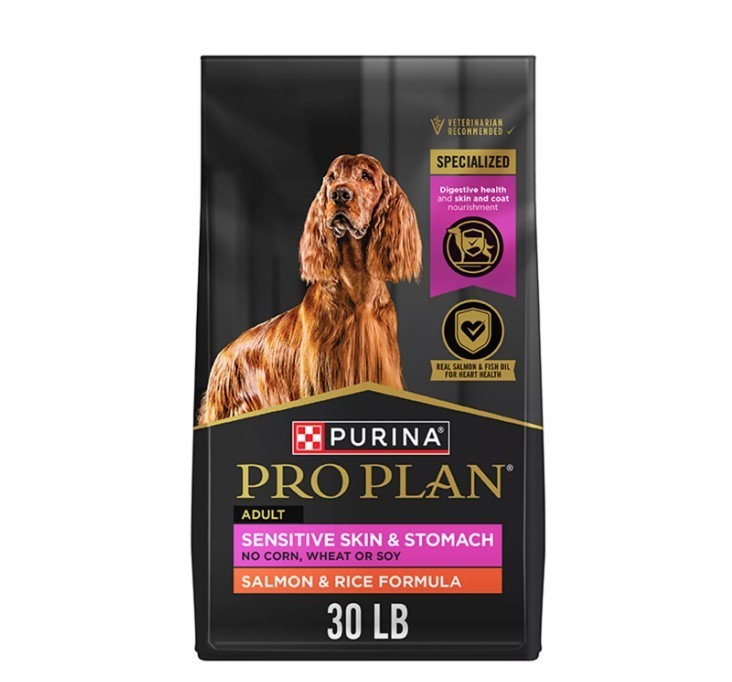 Purina Pro Plan Sensitive Skin, Stomach Salmon and Rice Formula Dog Food, 30 lbs