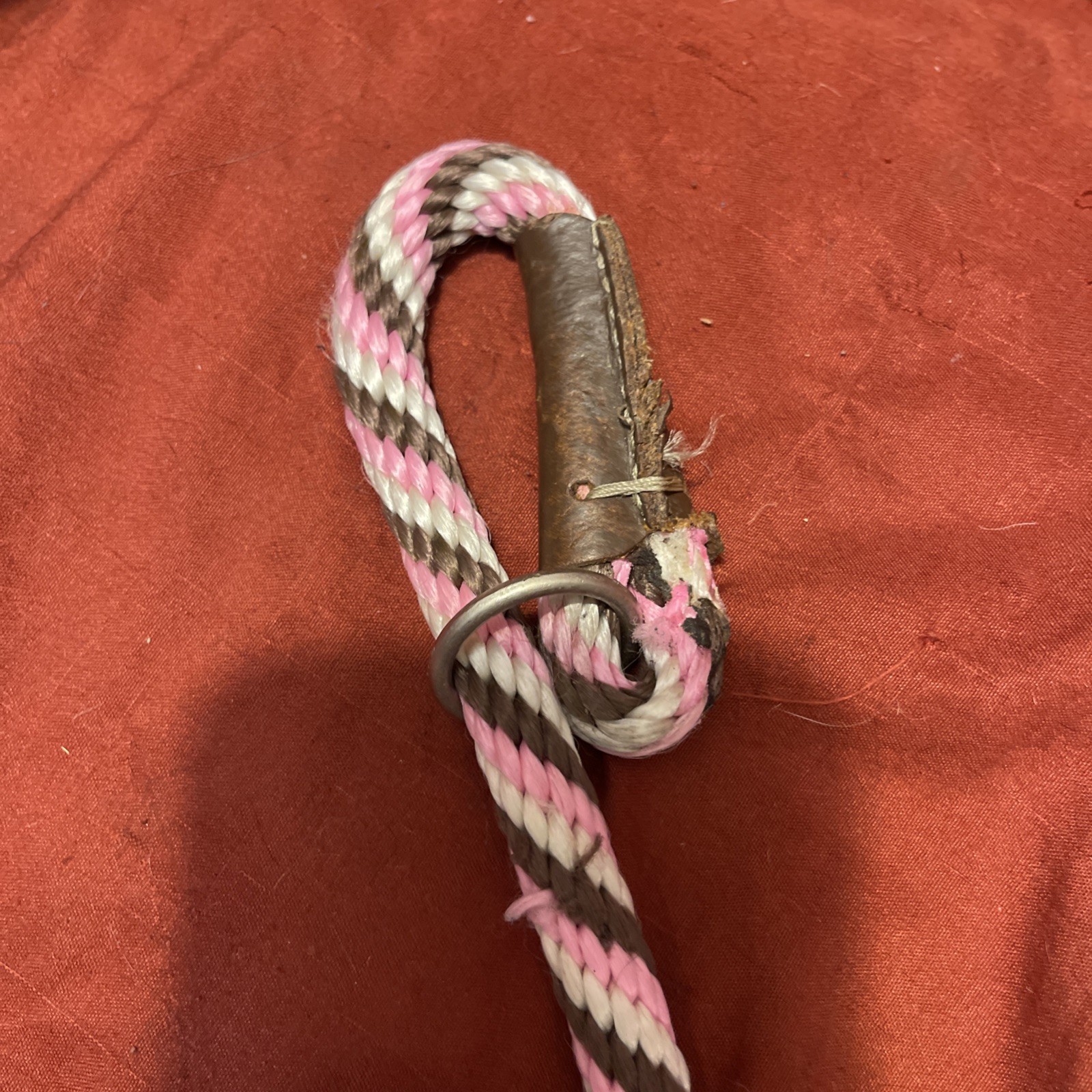 Mendota Dog Puppy Leash British Style Slip Lead Pink Chocolate 1/2”x 6’ 2 Pieces