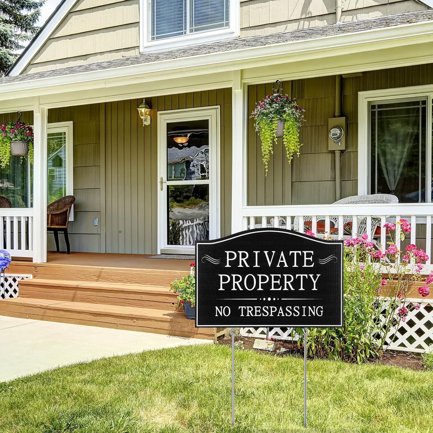 Maitys 4 Pcs Private Property No Small Signage, As Shown on the Picture