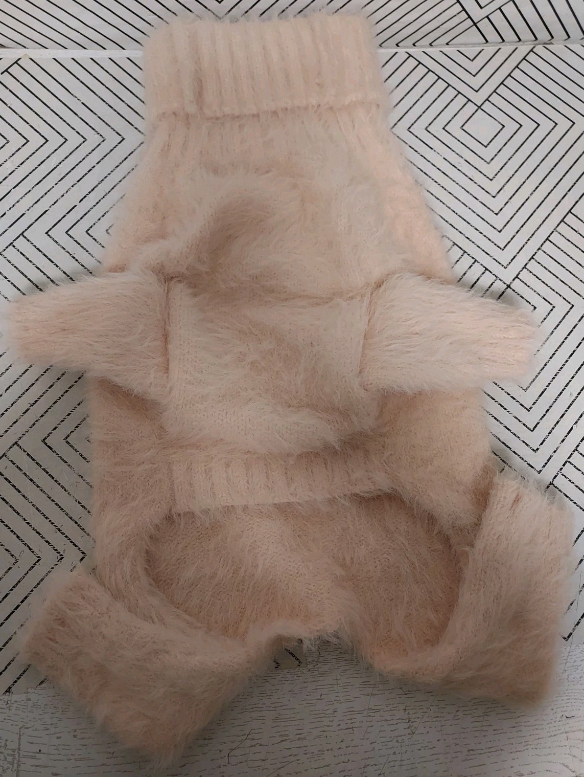 🥥 The Cuddle Collab Fuzzy Peach Dog Sweater Bodysuit Turtleneck🆕️AS SHOWN👇