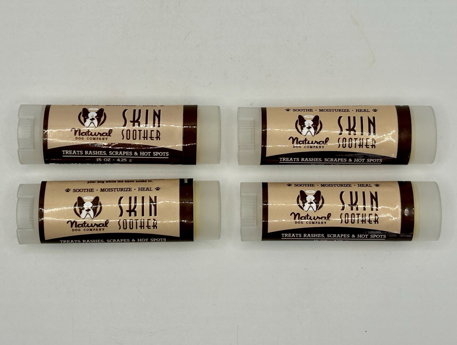 4-Pack Natural Dog Company SKIN SOOTHER .15 Oz. – All Natural Healing Balm