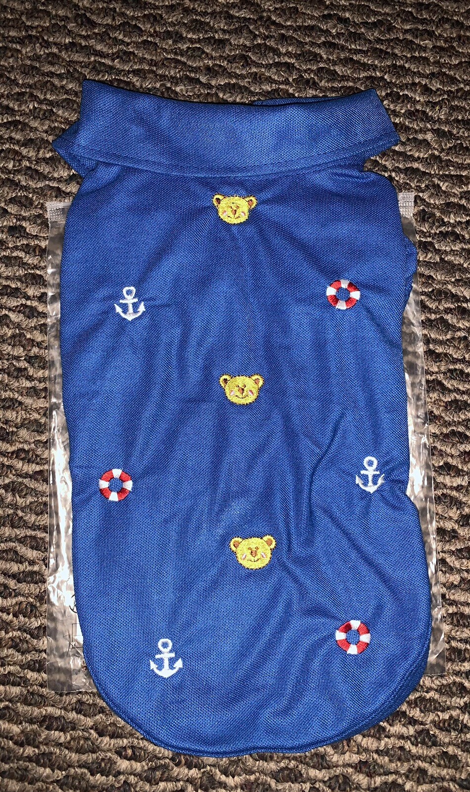 PetCircle Blue Sailor Embroidered Polo Short Sleeve Shirt Small Dogs BUST 16.56″