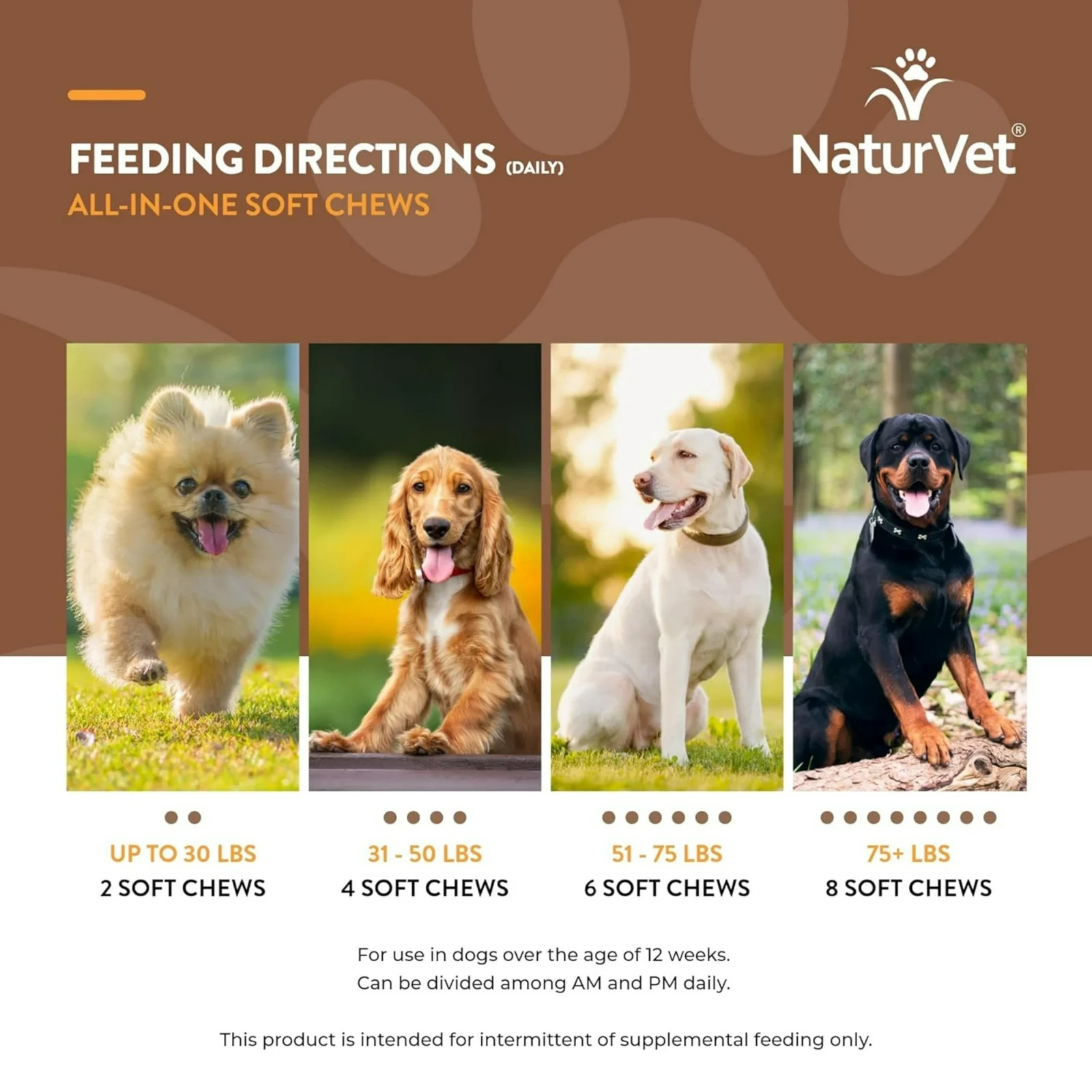 NaturVet All-In-One Digestive Skin and Coat Joint Vitamins Soft Dog Chew 120 ct