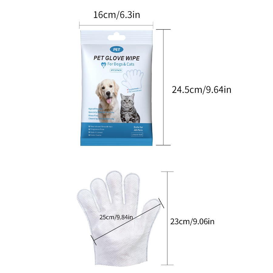 Pet Grooming Gloves Wet Wipes For Dogs And Cats Dog Cleaning Glove Wipes