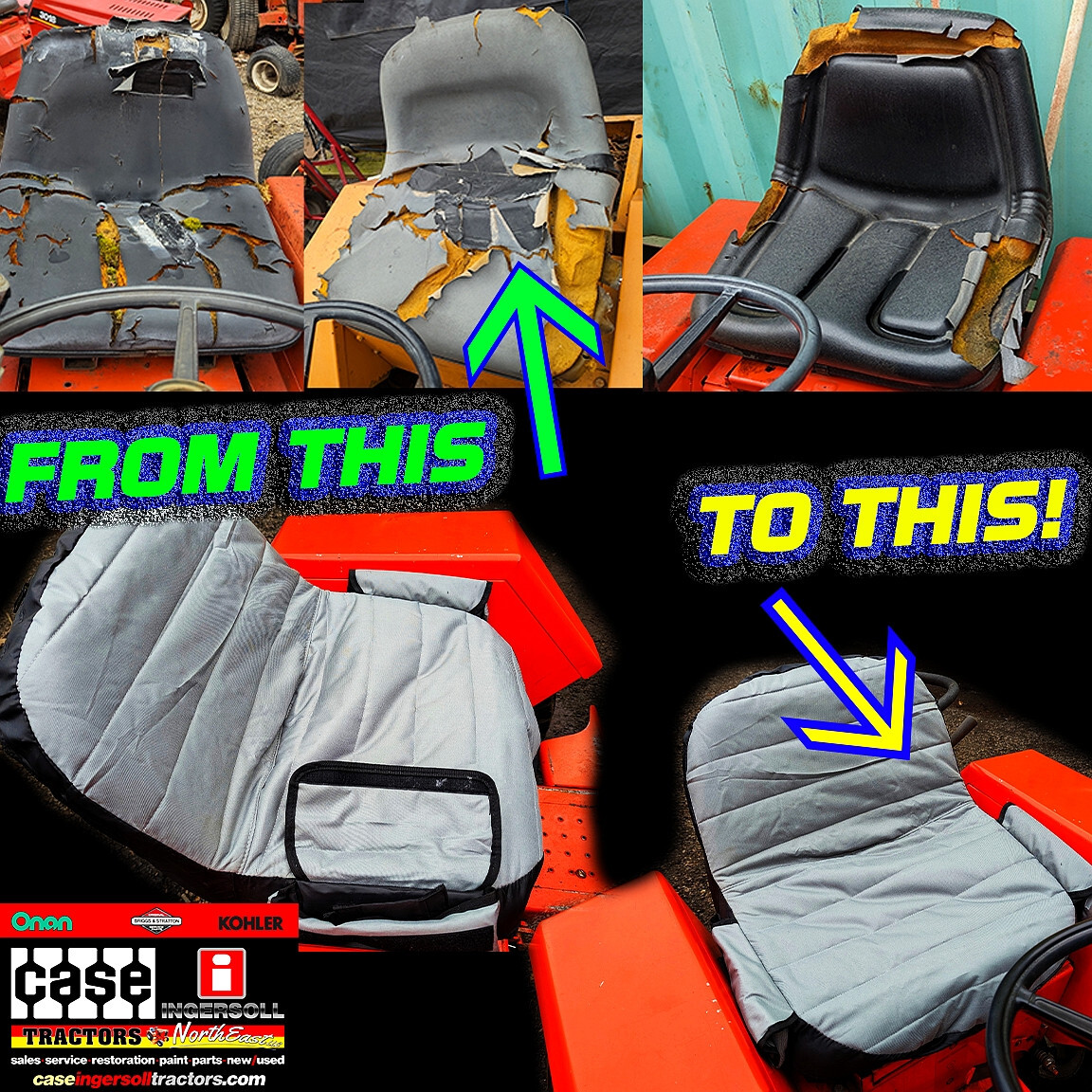 Lawn Mower Tractor Seat Cover Multiple Pockets & Storage Fits Most Medium & High