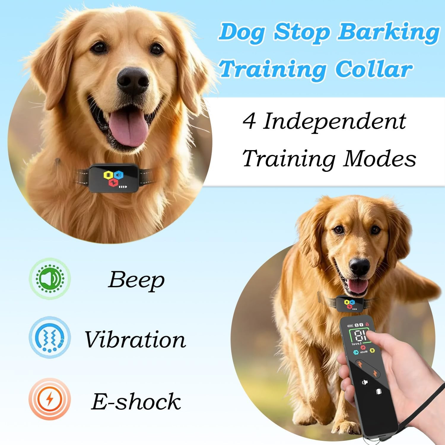3300FT Dog Shock Collar -Dog Training Collar with Remote Rechargeable Waterproof