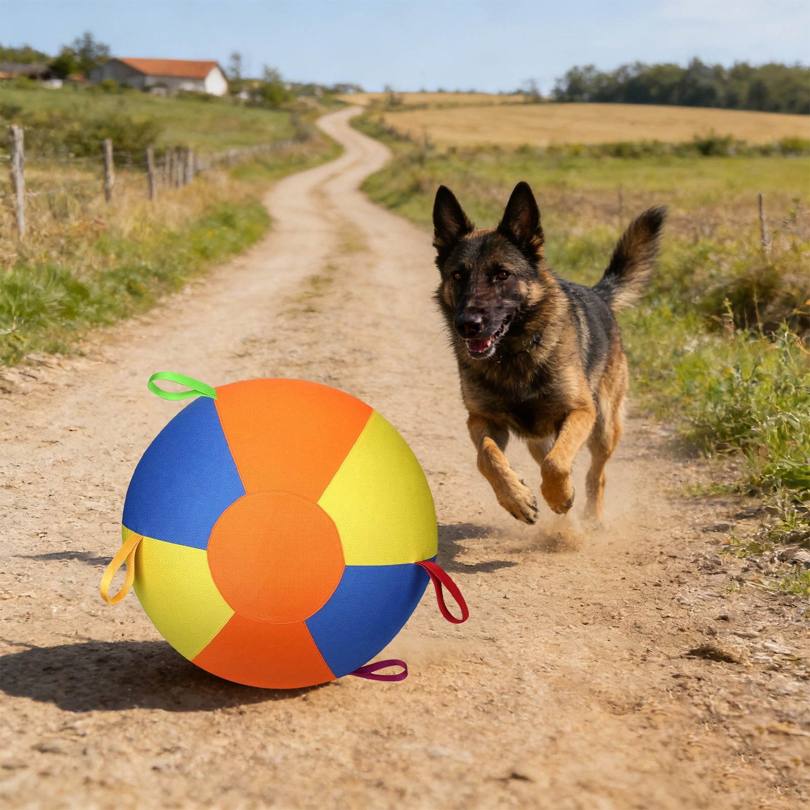 Inflatable Giant Dog Herding Training Ball With 6 Strap Handles Washable Cover