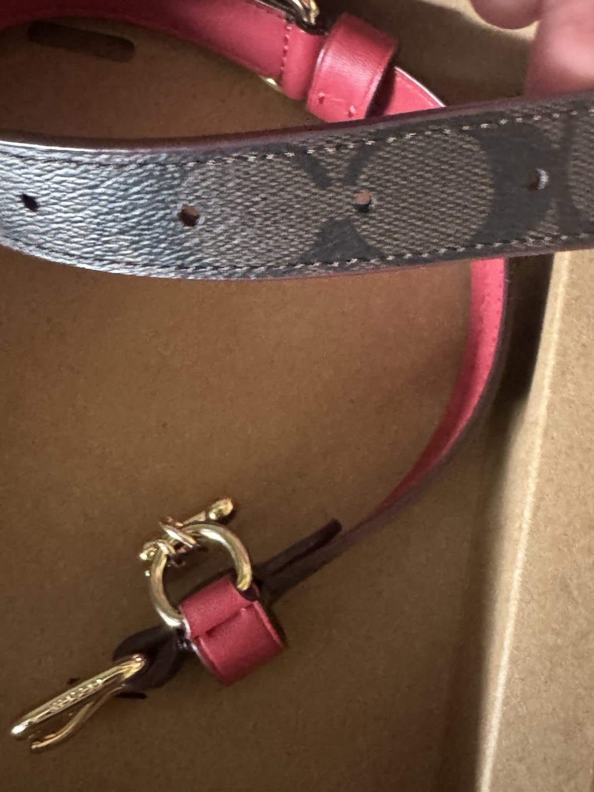 NWT Coach New York Signature Dog Collar Red/Brown/black/gold Size MEDIUM 13”-16”