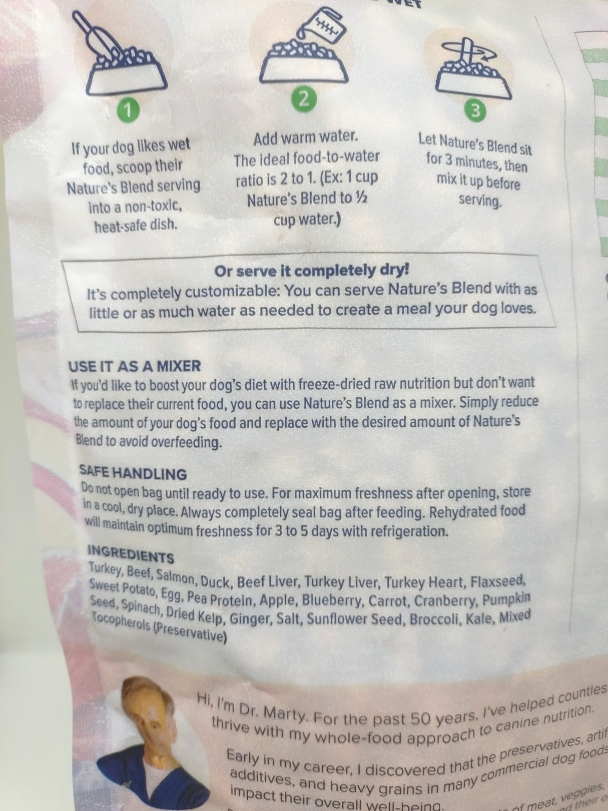 Dr Marty Nature’s Blend Freeze Dried Dog Food 16 OZ Essentials Wellness