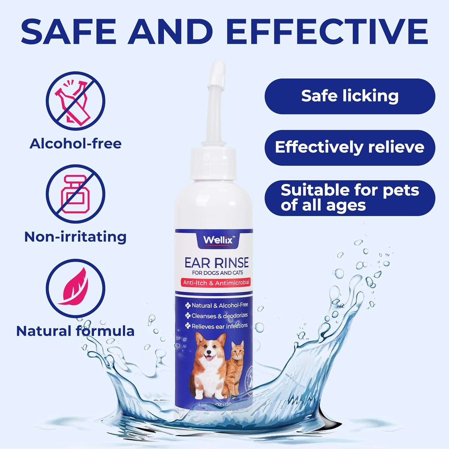 120Ml Ear Cleaner for Dog & Cat – Ear Infection Treatment without Irritation – D