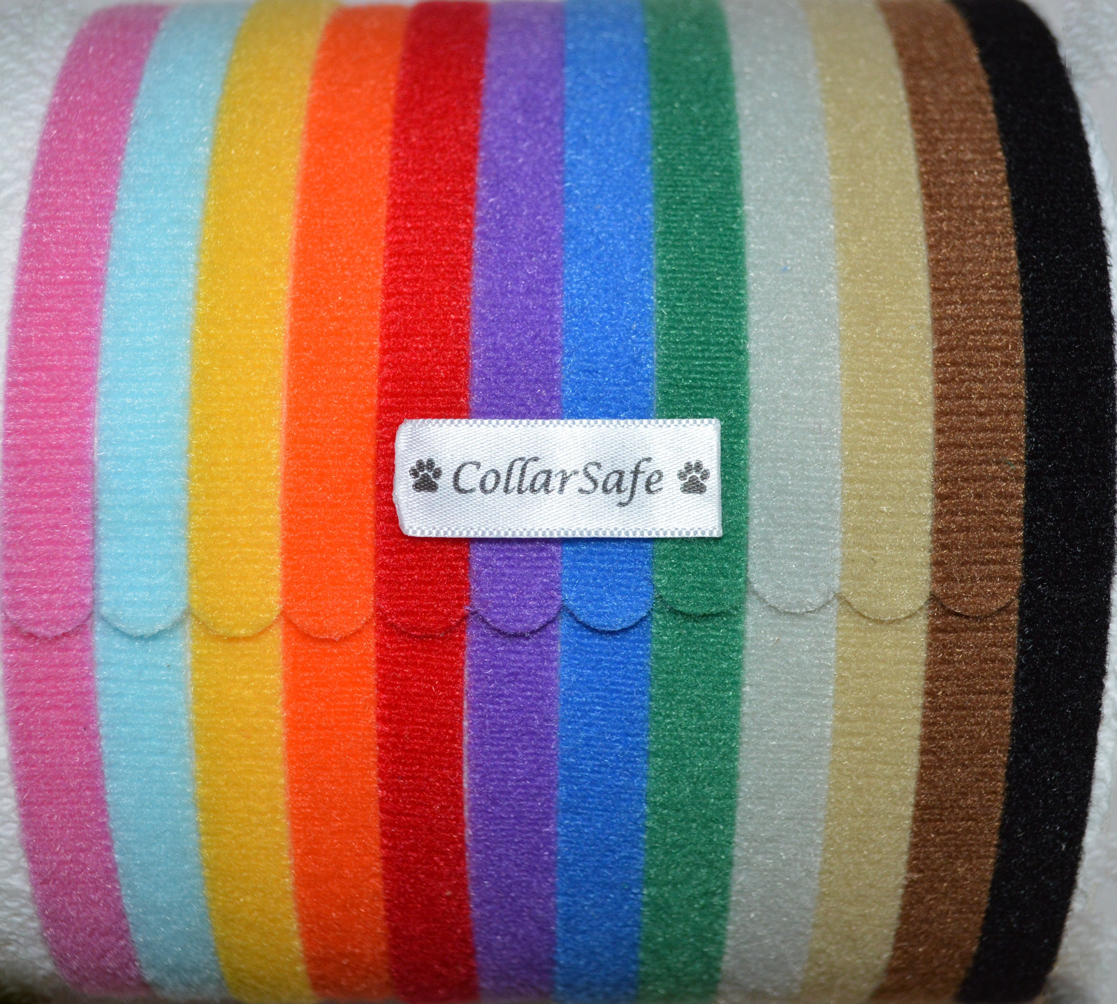 CollarSafe (12) 3/8″ Puppy ID Litter Bands Collars handmade w/ USA VELCRO® Brand