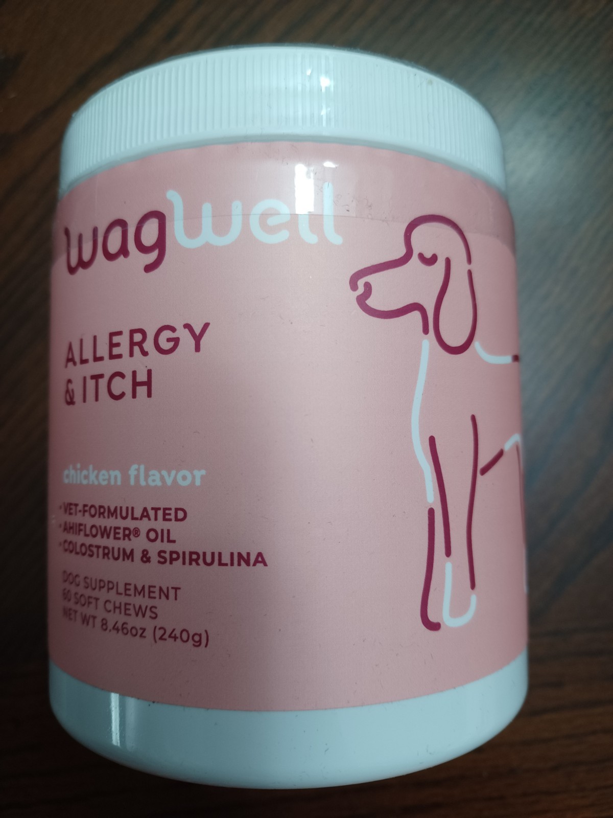 WagWell Allergy & Itch Chews 60Ct. For Dogs, All Natural Chicken Flavored 12/26