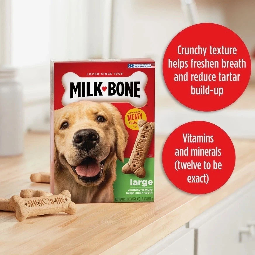 Milk-Bone Original Large Dog Biscuits 15lb Bulk Box Crunchy Treats