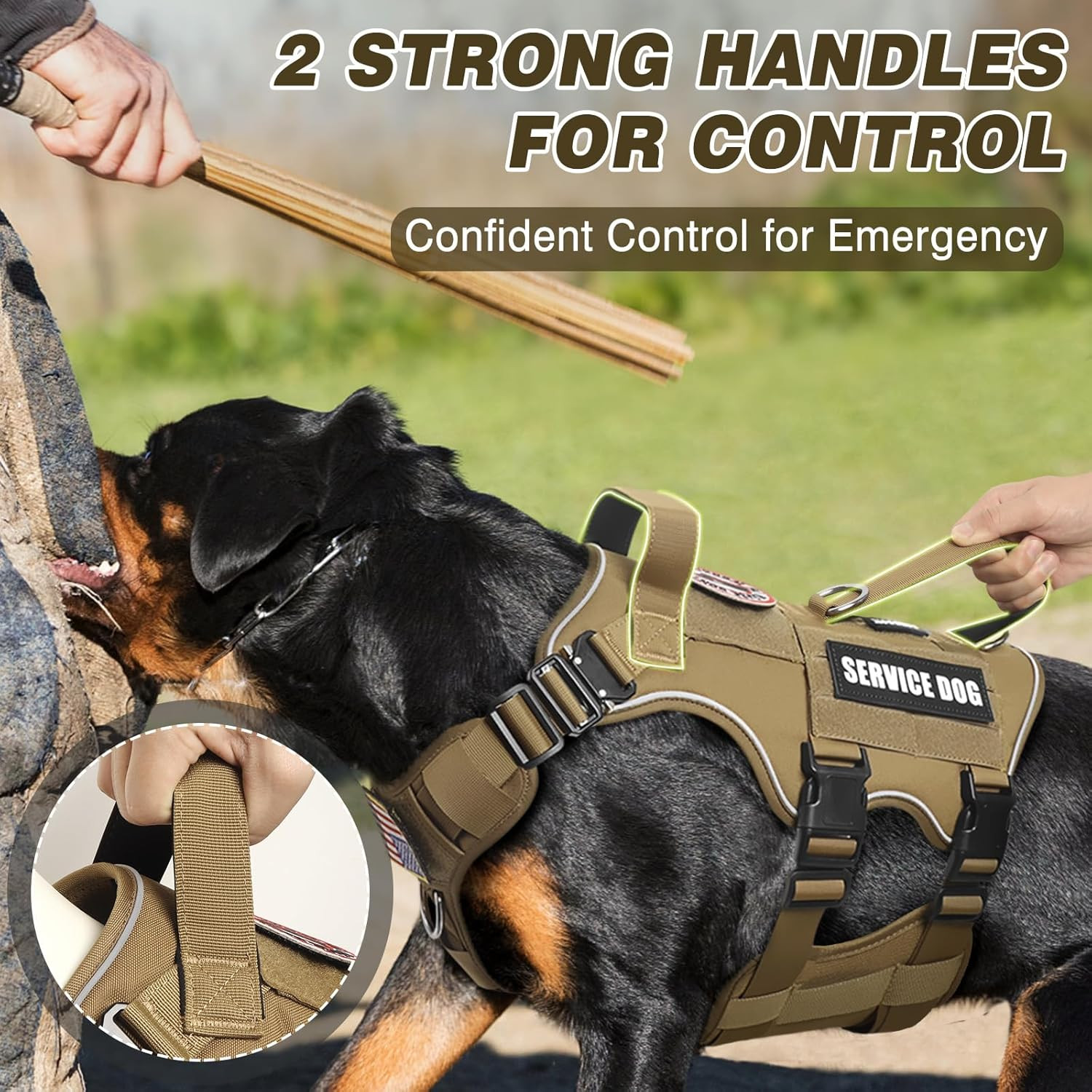 Service Dog Vest and Leash Set,Heavy Duty Tactical Dog Harness with Metal Buckle